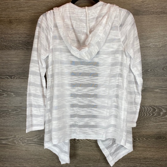 INC Sheer White Stripe Hooded Cardigan NWT - Picture 6 of 6